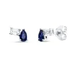 Ohrstecker aus 750 Weißgold 2 Saphire 0,5ct blau mit Diamanten 5,5x7,7mm