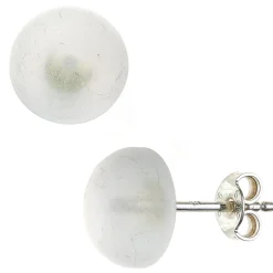 Ohrstecker Bergkristall 10mm 925 Silber, weiß rund Ohrringe Ohrschmuck