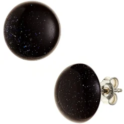 Ohrstecker Blaufluss 10mm 925 Silber dunkelblau Ohrringe Ohrschmuck