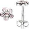 Ohrstecker Blume Blumen aus 925 Silber mit 12 Zirkonia rosa Ohrringe Ohrschmuck