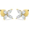 Ohrstecker Blumen 750 Gelbgold 8 Diamanten Navette-Schliff 1,29ct TW-SI 9,2x9,2mm