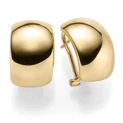 Ohrstecker Clip-Stecker Ohrringe 12mm breit abgerundet 585 Gold Gelbgold