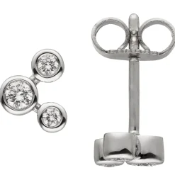 Ohrstecker 6 Diamanten Brillanten 0,16 Ct 585 Gold Weißgold Ohrringe