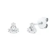 Ohrstecker Dreieck aus 750 Weißgold 6 Brillanten 0,13ct TW-SI 4,8x5mm