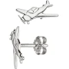 Ohrstecker für Kinder, Flugzeug mit Propeller, 925 Silber Silberohrringe