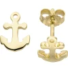 Ohrstecker für Kinder Ohrringe, Anker Yachtanker aus 375 Gold Gelbgold