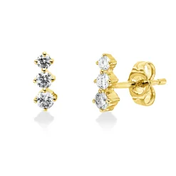 Ohrstecker 585 Gelbgold 4 Brillanten 0,14ct I-PI 2 Brillanten 0,07ct I-PI 8,4x3,3mm