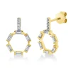 Ohrstecker 750 Gelbgold 20 Diamanten 0,34ct TW-SI 16,1x10,7mm Fassung rhodiniert