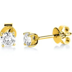 Ohrstecker 585 Gold Gelbgold 2 Diamanten Brillanten 0,50 Ct. 4er-Krappe Ø4,6mm