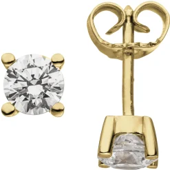 Ohrstecker 585 Gold Gelbgold mit 2 Brillanten 1,0 Ct 5,1mm Ohrringe