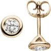 Ohrstecker 585 Gold Rotgold rund mit 2 Brillanten 0,5 Ct Ohrringe