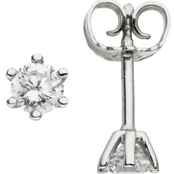 Ohrstecker 585 Gold Weißgold mit 2 Brillanten 0,5 Ct 4,7mm Ohrringe