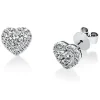 Ohrstecker Herzen aus 950 Platin 44 Diamanten 0,57ct TW-SI 7,7x8,3mm