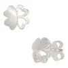Ohrstecker Kleeblatt Schmetterling 925 Silber teilmatt Zirkonia, Kinder