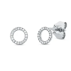Ohrstecker Kreis aus 750 Weißgold 38 Diamanten 0,06ct TW-SI 5,5x5,5mm