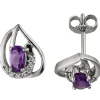 Ohrstecker mit Amethysten lila violett 14 Zirkonia 333 Gold Weißgold Ohrschmuck