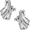 Ohrstecker mit 46 Zirkonia 925 Silber rhodiniert 14,1x8,8mm Ohrringe Ohrschmuck