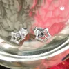 Ohrstecker 6mm Kinderohrringe Stern mit weißen Zirkonia 925 Silber Ohrschmuck