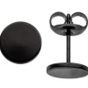 Ohrstecker 8mm Ohrringe Studs Ohrschmuck, rund flach, Edelstahl schwarz lackiert