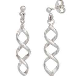 Ohrstecker Ohrhänger 6,8x29,9mm Ohrringe Spiralen 925 Silber Ohrschmuck Damen