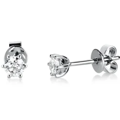 Ohrstecker Ohrringe aus 950 Platin 2 Diamanten Brillanten 0,40 Ct. 6er-Krappe
