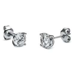Ohrstecker Ohrringe aus 950 Platin 2 Diamanten Brillanten 1,40 Ct. 4er-Krappe