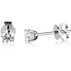 Ohrstecker Ohrringe aus 950 Platin 2 Diamanten Brillanten 0,40 Ct. 4er-Krappe