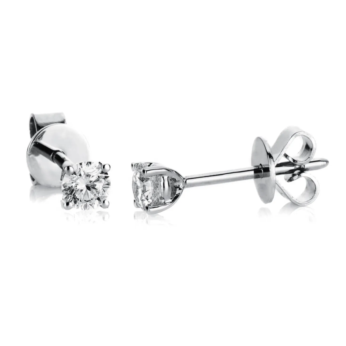 Ohrstecker Ohrringe aus 950 Platin 2 Diamanten Brillanten 0,60 Ct. 4er-Krappe