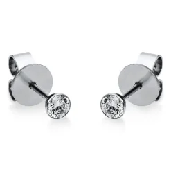Ohrstecker Ohrringe aus 950 Platin mit 2 Diamanten Brillanten 0,20 Ct. Zarge