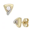 Ohrstecker Ohrringe Dreieck-Form mit Zirkonia weiß 333 Gold Gelbgold