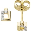 Ohrstecker Ohrringe mit 8 Diamanten 0.04Ct W/SI Brillanten 585 Gold Gelbgold