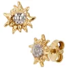 Ohrstecker Ohrringe Ohrschmuck Edelweiß 333 Gold Gelbgold teilrhodiniert