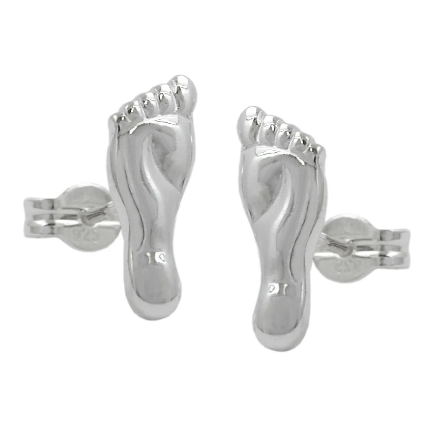 Ohrstecker Ohrringe Ohrschmuck, Füße Barfuß, 925 Silber