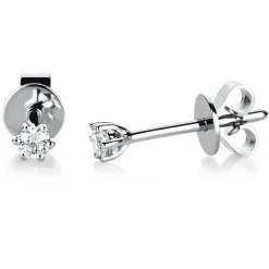Ohrstecker Ohrringe 950 Platin 2 Diamanten Brillanten 0,10 Ct. B: 2,3mm