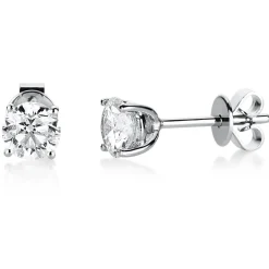 Ohrstecker Ohrringe 950 Platin 2 Diamanten Brillanten 1,00 Ct. 4er-Krappe Ø4,9mm