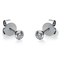 Ohrstecker Ohrringe 950 Platin 2 Diamanten Brillanten 0,30 Ct. Zarge Ø3,6mm