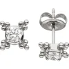 Ohrstecker Ohrschmuck aus Edelstahl 7,7mm mit Zirkonia weiß Ohrringe Damen