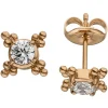 Ohrstecker Ohrschmuck aus Edelstahl rot-vergoldet 7,7mm Zirkonia weiß Ohrringe