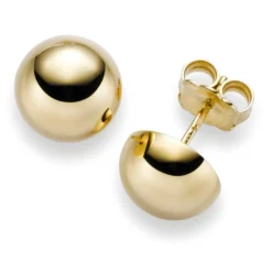 Ohrstecker Ohrschmuck Halbkugel 10mm 750 Gold Gelbgold glatt glänzend