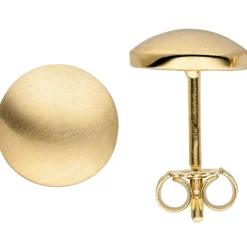 Ohrstecker Plättchen rund gewölbt Ø8mm aus 333 Gold Gelbgold Ohrschmuck mattiert