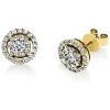 Ohrstecker rund aus 585 Gold Gelbgold 52 Diamanten 0,82ct TW-SI Ø9,3mm