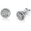 Ohrstecker rund aus 585 Gold Weißgold 64 Brillanten 0,86ct TW-SI Ø9,3mm