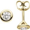 Ohrstecker rund 585 Gold Gelbgold mit Diamanten Brillanten 0,74 ct. W-SI