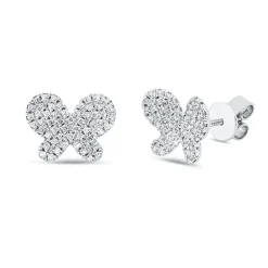 Ohrstecker Schmetterling aus 750 Weißgold 112 Brillanten 0,28ct TW-SI 8x10,6mm