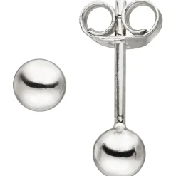 Ohrstecker Silberohrringe Kugelohrstecker Ohrschmuck Kugel 4mm, 925 Silber