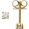 Ohrstecker Solitär Ohrringe mit 2 Diamanten 0.14Ct 585 Gold Gelbgold