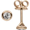 Ohrstecker Solitär Ohrringe mit 2 Diamanten 0.24Ct 585 Gold Rotgold