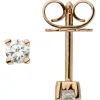 Ohrstecker Solitär Ohrringe mit 2 Diamanten 0.24Ct 585 Rotgold Rosegold