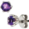 Ohrstecker Stecker Amethyst lila violett 925 Silber rhodiniert Damen