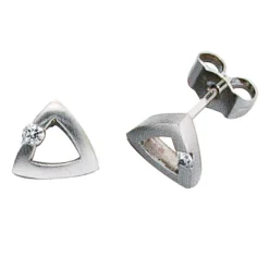 Ohrstecker Stecker Brillant 0.07Ct W/SI Dreieck durchbrochen 950 Platin Damen